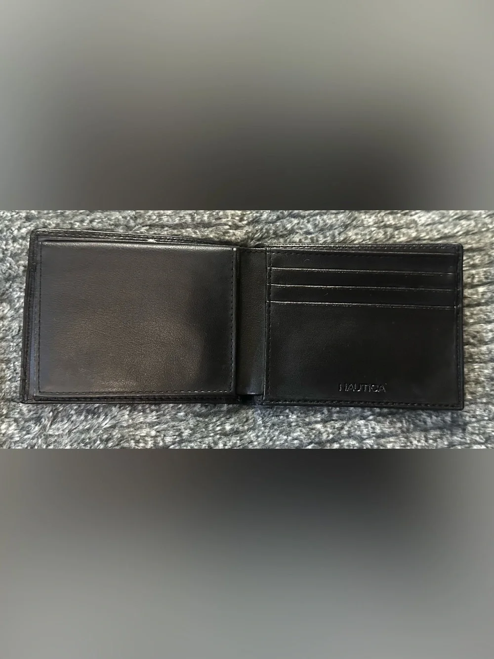 Nautica Bifold Black Passcase Wallet